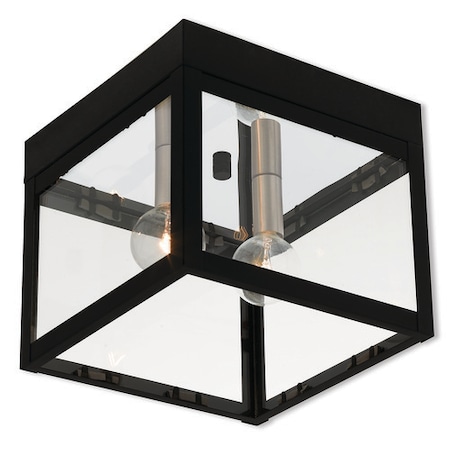 Livex Lighting Nyack 2 Light Black Outdoor Ceiling Mount 20588-04